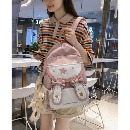 Sweet Lolita Rabbit Bowknot  Ears Rucksack MK15352 - KawaiiMoriStore