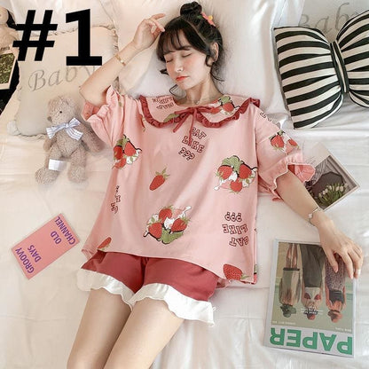 Sweet Pair Of Short Sleeved Pyjamas MK15125 - KawaiiMoriStore