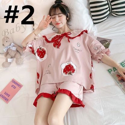 Sweet Pair Of Short Sleeved Pyjamas MK15125 - KawaiiMoriStore