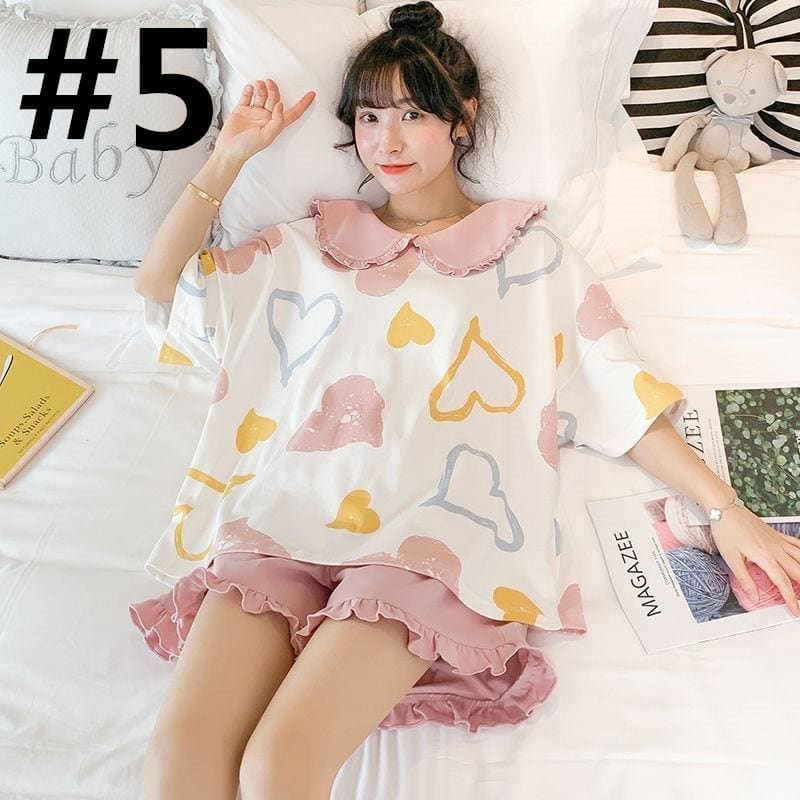 Sweet Pair Of Short Sleeved Pyjamas MK15125 - KawaiiMoriStore