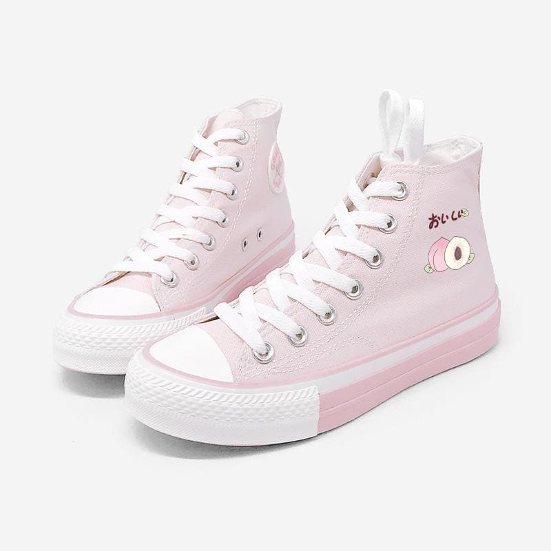 Sweet Peach Canvas Shoes MK15061 - KawaiiMoriStore