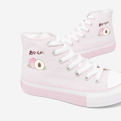 Sweet Peach Canvas Shoes MK15061 - KawaiiMoriStore