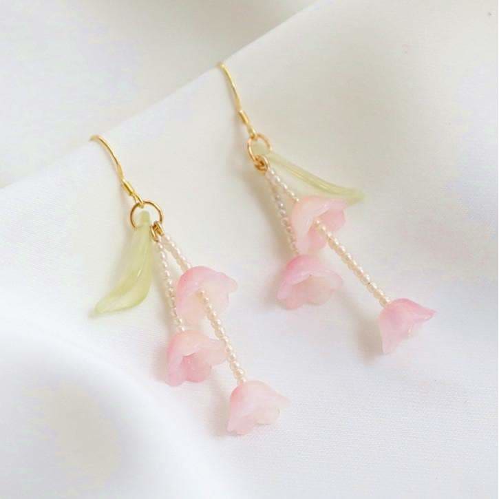 Sweet Pretty Pink Flowers Cute Earrings SS1766 - 