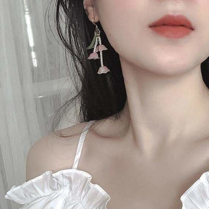 Sweet Pretty Pink Flowers Cute Earrings SS1766 - 