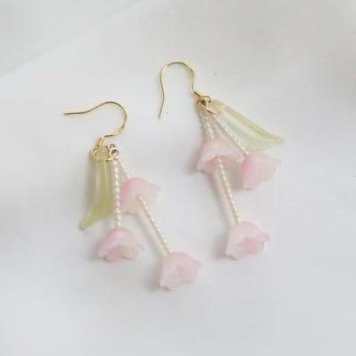 Sweet Pretty Pink Flowers Cute Earrings SS1766 - 