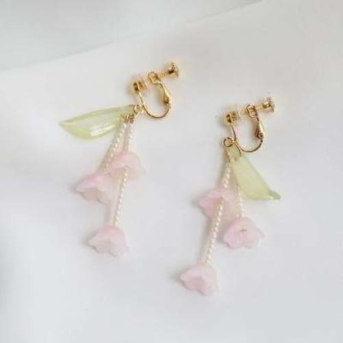 Sweet Pretty Pink Flowers Cute Earrings SS1766 - 