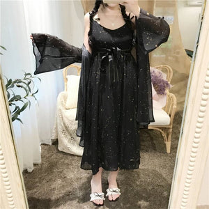 Sweet Starbright Lolita Slip Dress+Sun Protection Coat MK15812 - KawaiiMoriStore