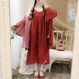 Sweet Starbright Lolita Slip Dress+Sun Protection Coat MK15812 - KawaiiMoriStore