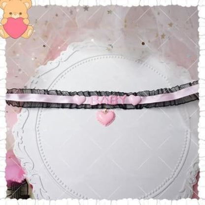 Sweetheart Pink Collar Necklace MK16032 - KawaiiMoriStore