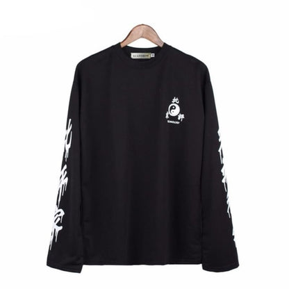 Technology Printed Punk Oversize Pullover MM0763 - KawaiiMoriStore