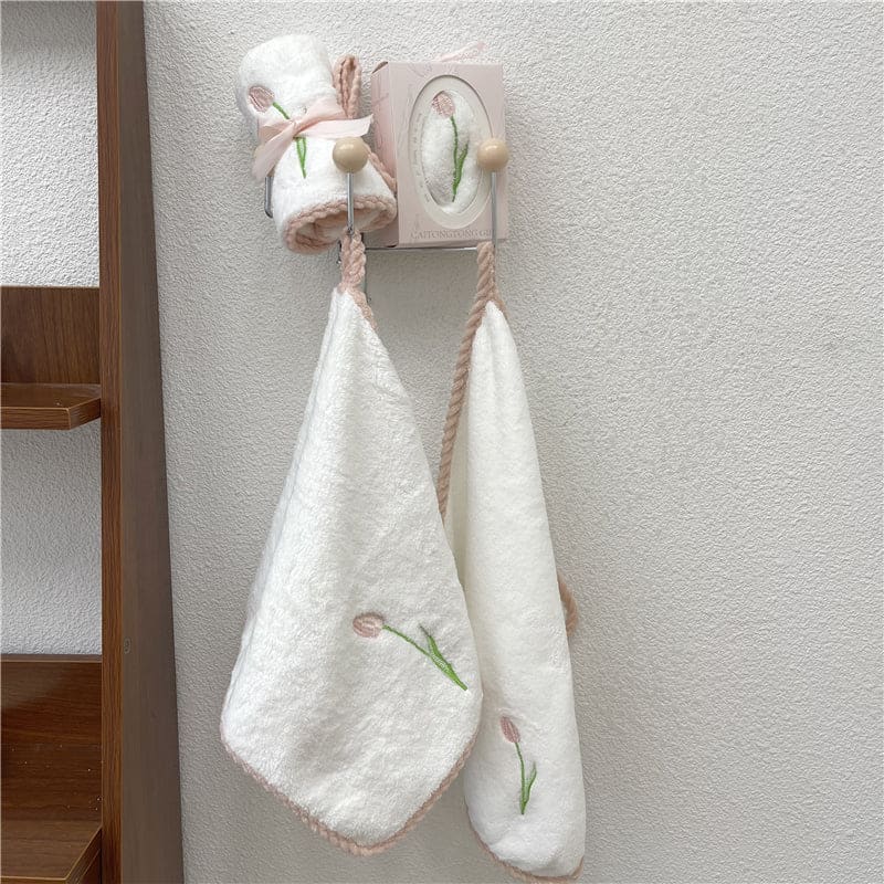 Tulip Embroidery Towel - towel