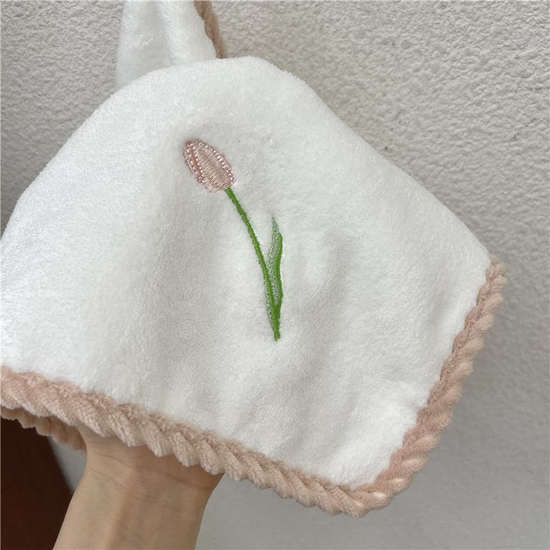 Tulip Embroidery Towel - towel