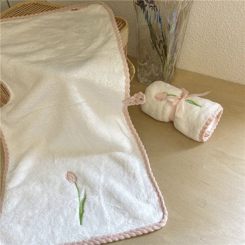 Tulip Embroidery Towel - Ribbon 30 * 60cm - towel