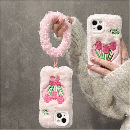 Tulip Fluffy Pink Phone Case - phone case