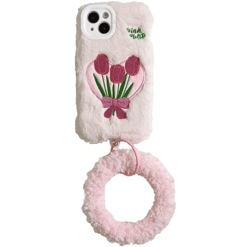 Tulip Fluffy Pink Phone Case - phone case