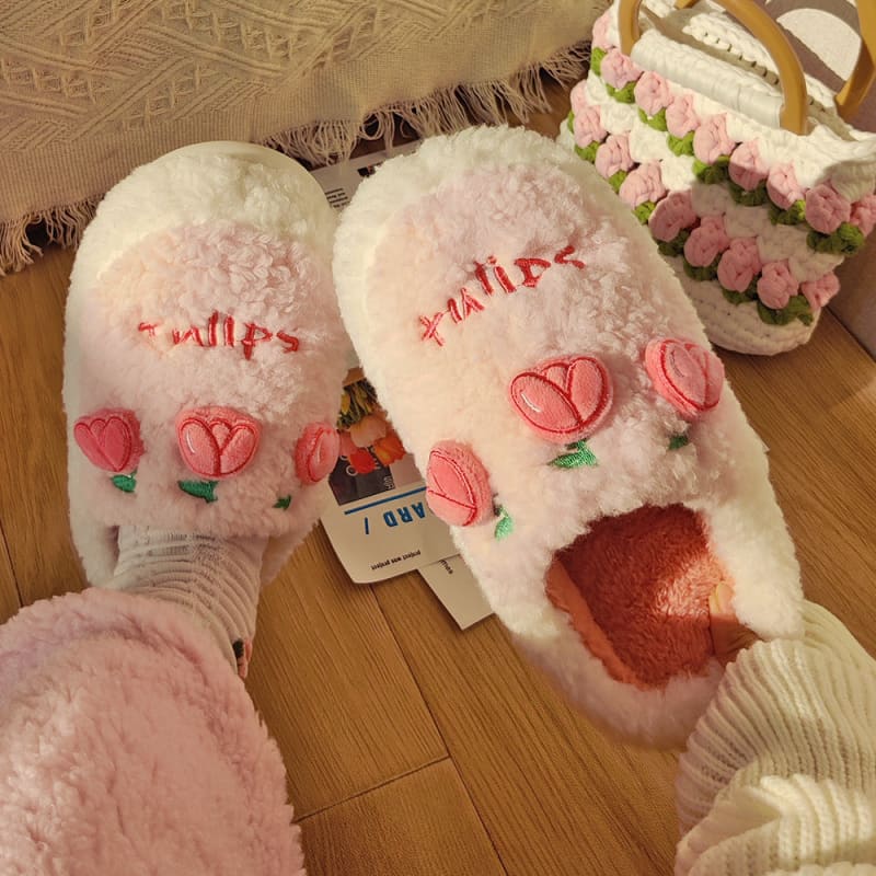 Tulip Fluffy Winter Slippers - slippers