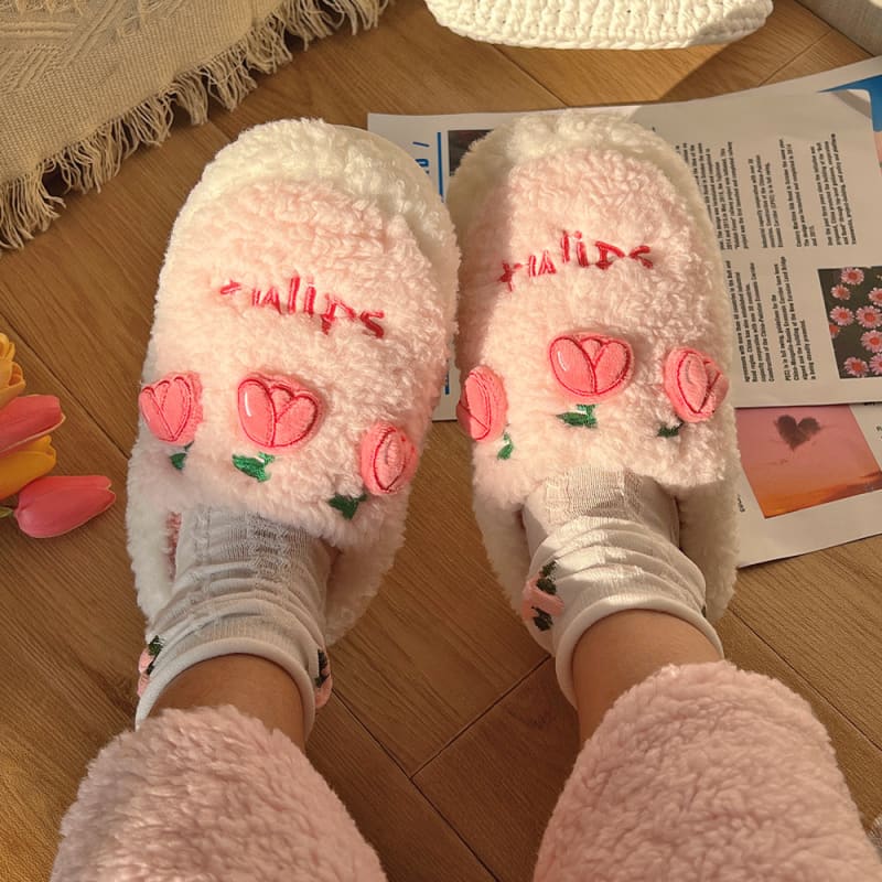 Tulip Fluffy Winter Slippers - slippers