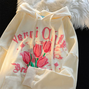 Tulip winter hoodie - Apricot autumn version / M - Hoodie