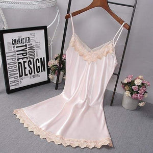 V-Neck Lace Homewear Night Dress MK14655 - Lingerie