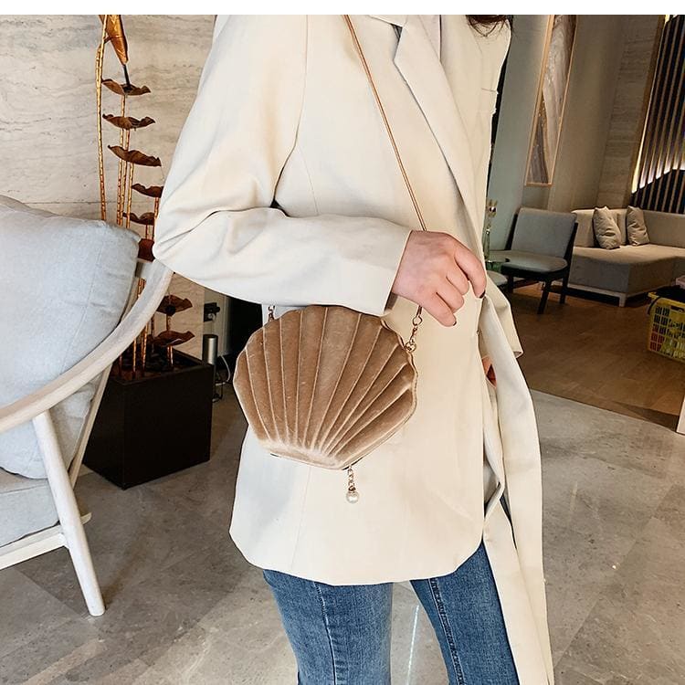 Velvet SeaShell Soft Aesthetic Purse