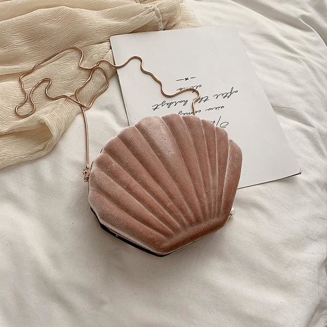 Velvet SeaShell Soft Aesthetic Purse