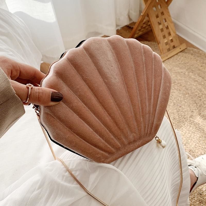 Velvet SeaShell Soft Aesthetic Purse