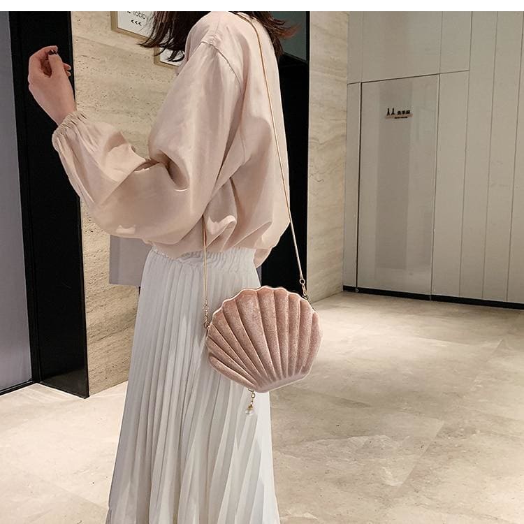 Velvet SeaShell Soft Aesthetic Purse