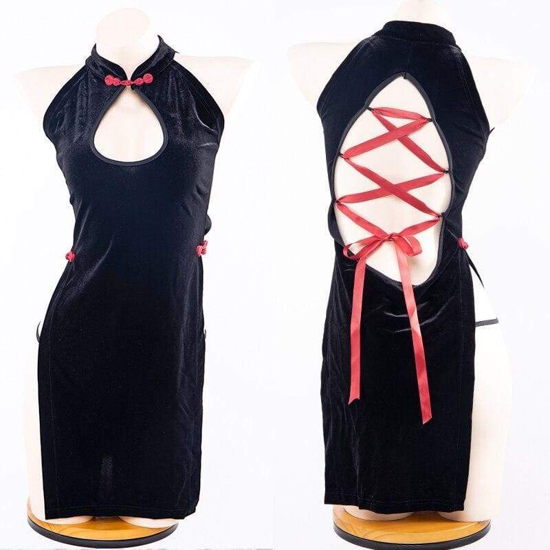 Vintage Seductive Cheongsam Dress Uniform MK308 - KawaiiMoriStore