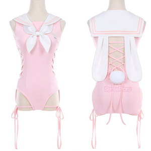 [Deposit/Reservation] Kawaii Cute Pink/Blue/Navy Bunny Swimsuit MK17559