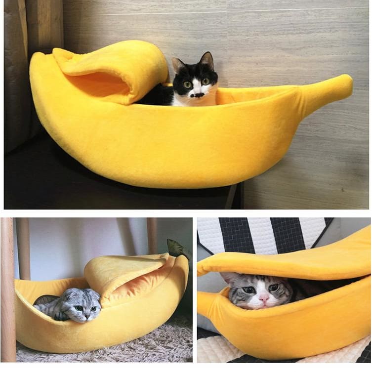 Warm Banana Shaped Pets Dog/Cat Sleeping House Bag MK15388 - KawaiiMoriStore