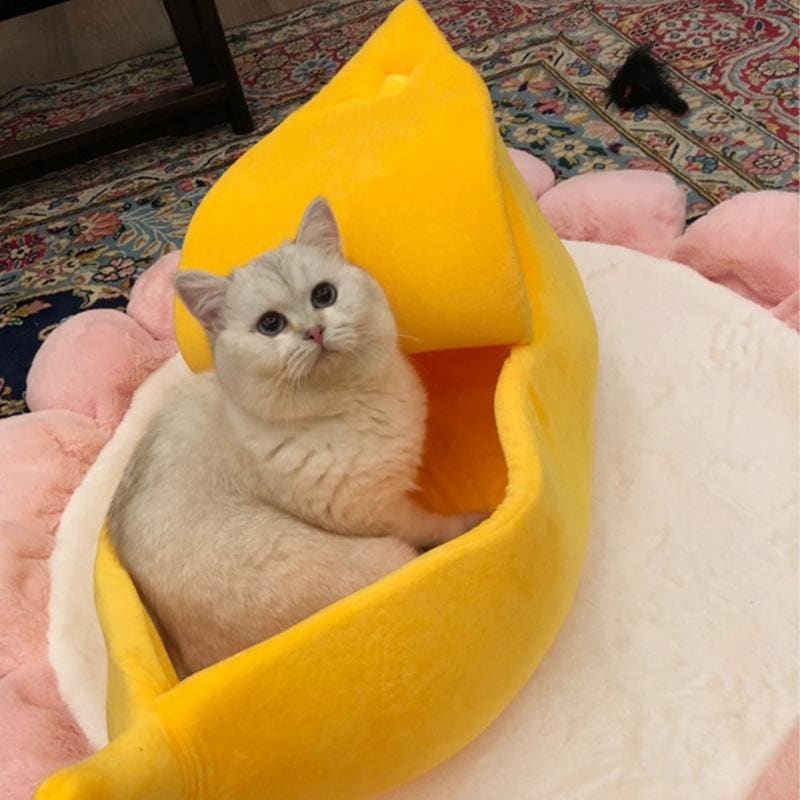 Warm Banana Shaped Pets Dog/Cat Sleeping House Bag MK15388 - KawaiiMoriStore