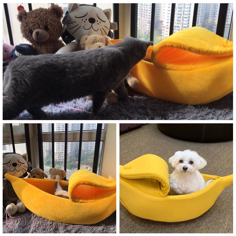 Warm Banana Shaped Pets Dog/Cat Sleeping House Bag MK15388 - KawaiiMoriStore
