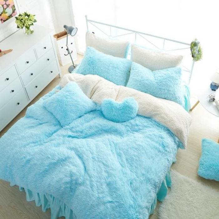 Warm Plush Bed Skirt Style  Bedding Set MK15227 - KawaiiMoriStore