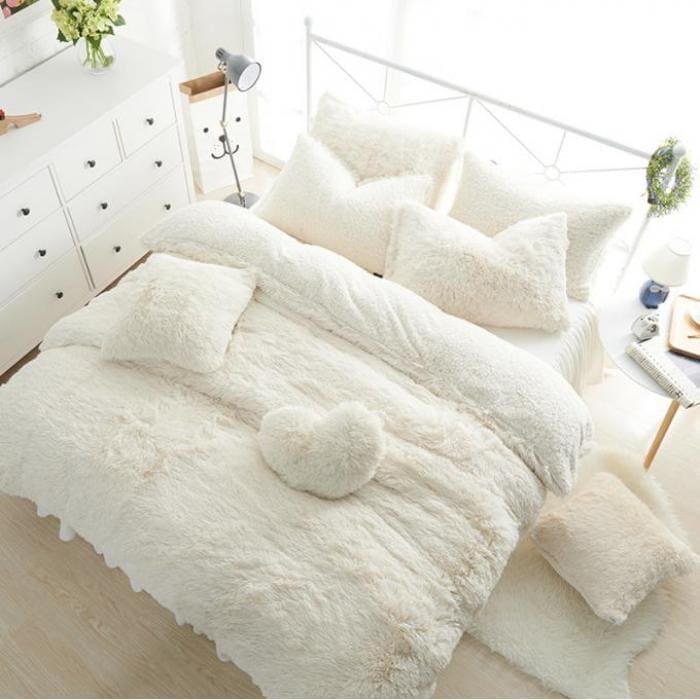 Warm Plush Bed Skirt Style  Bedding Set MK15227 - KawaiiMoriStore