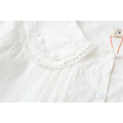 White Bunny Collar Kawaii Lolita Shirt - bunny kawaii shirt