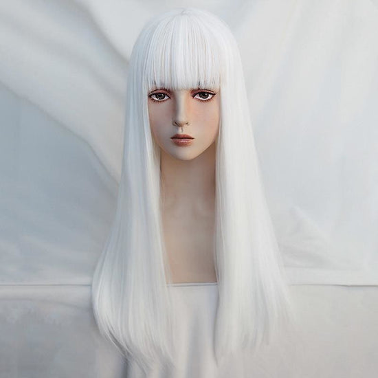 White Harajuku Gothic Girl Long Wig MK236 main image 0