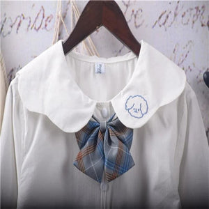 White Kawaii Lolita Long Sleeve Shirt - One Size - kawaii 