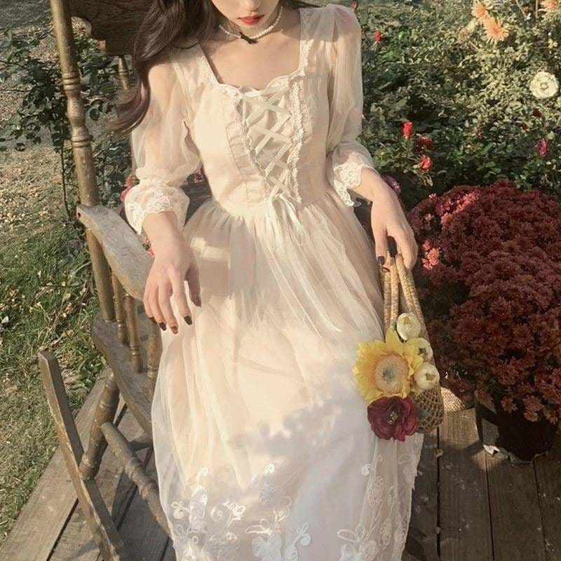 White Summer Lace Sweet Elegant Dress MK16065 - Dress