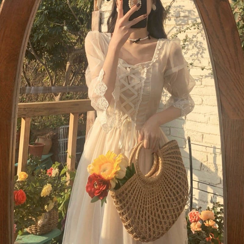 White Summer Lace Sweet Elegant Dress MK16065 - Dress