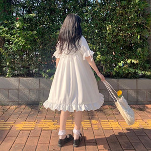 White Sweet Cute Doll Collar Lolita Dress MK15819 - KawaiiMoriStore