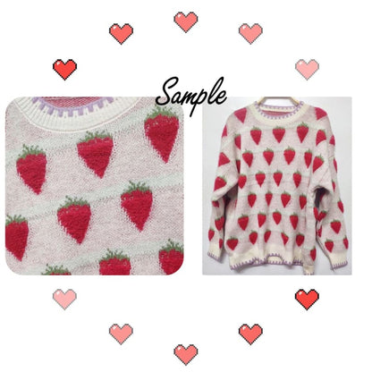 Winter Strawberry Kawaii Aesthetic Sweater - One Size