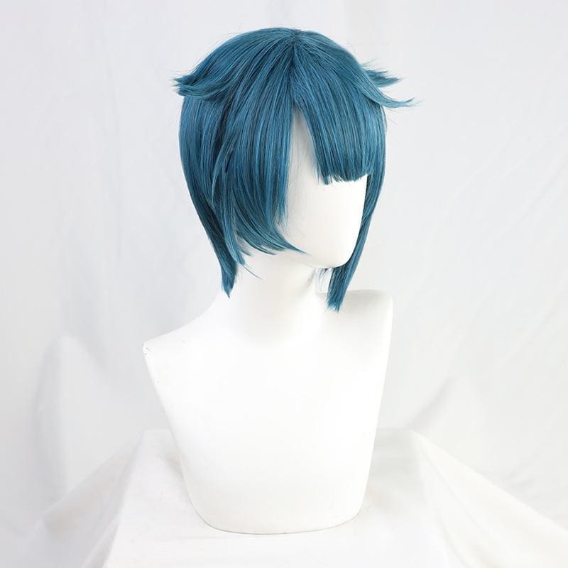 Xing Qiu Genshin Impact Blue Short Cosplay Wig MK15600 - KawaiiMoriStore