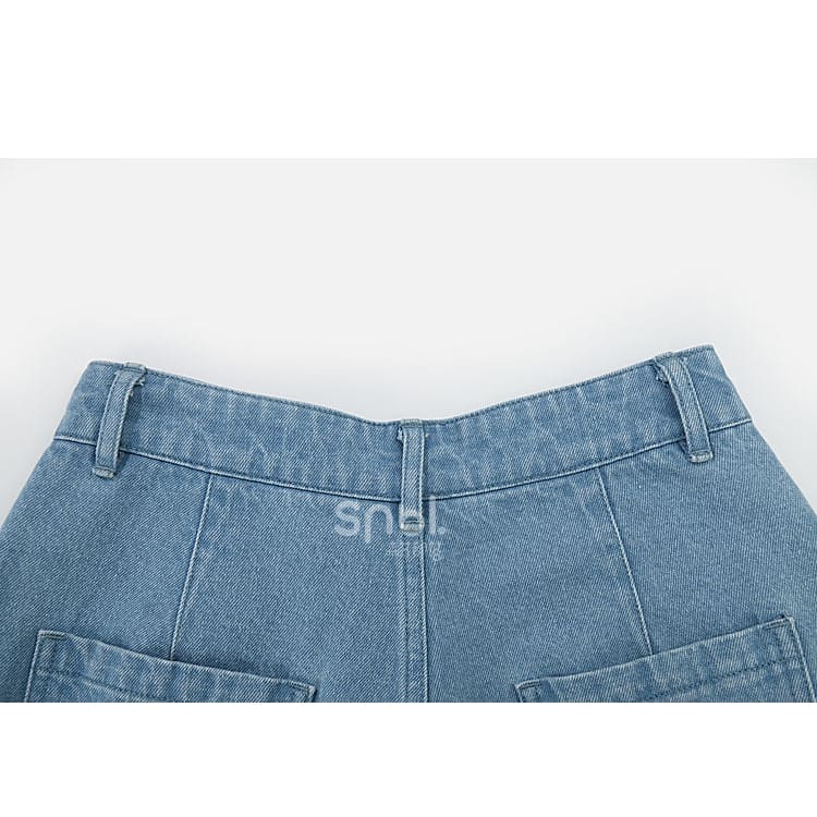 Y2K Style Denim Baggy Blue Bear Pants ON625 - jeans