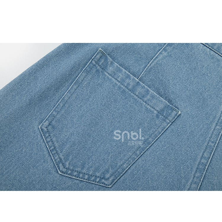 Y2K Style Denim Baggy Blue Bear Pants ON625 - jeans