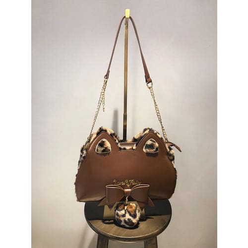 Y2K Sweet Leopard Cat Bag Shoulder Bag ME09 - Chocolate